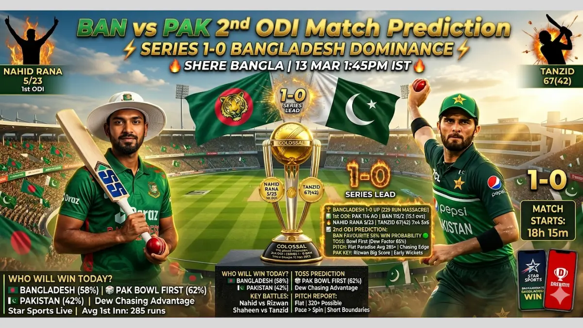 BAN vs PAK Match Prediction 2nd ODI