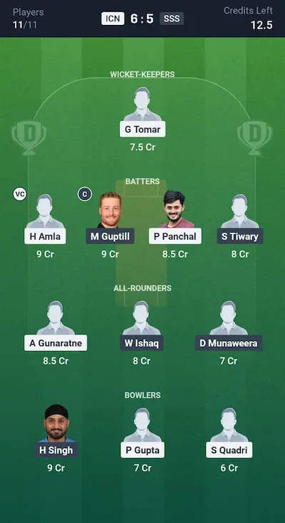 ICN vs SSS Dream11 Prediction Grand League Team 6