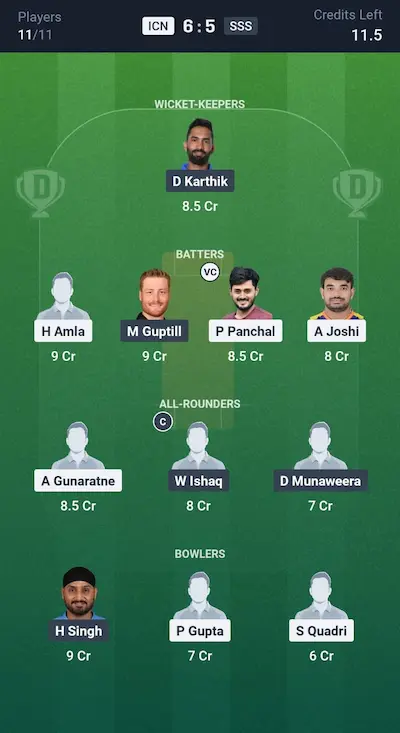ICN vs SSS Dream11 Prediction Grand League Team 7