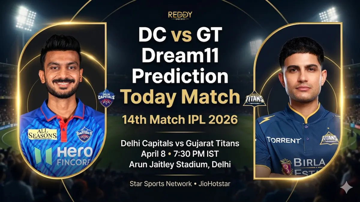DC vs GT Dream11 Prediction Today Match 14th IPL 2026