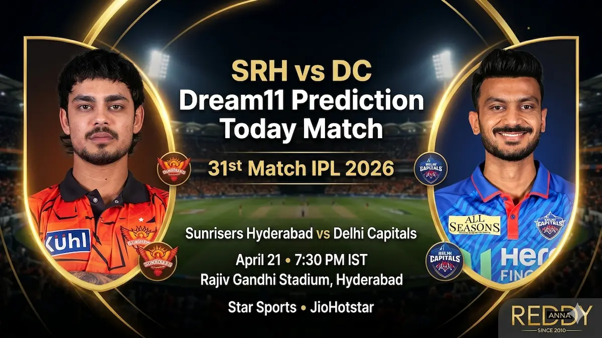 SRH vs DC Dream11 Prediction Today Match 31st IPL 2026