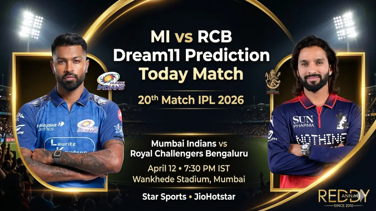 MI vs RCB Dream11 Prediction Today Match 20th IPL 2026
