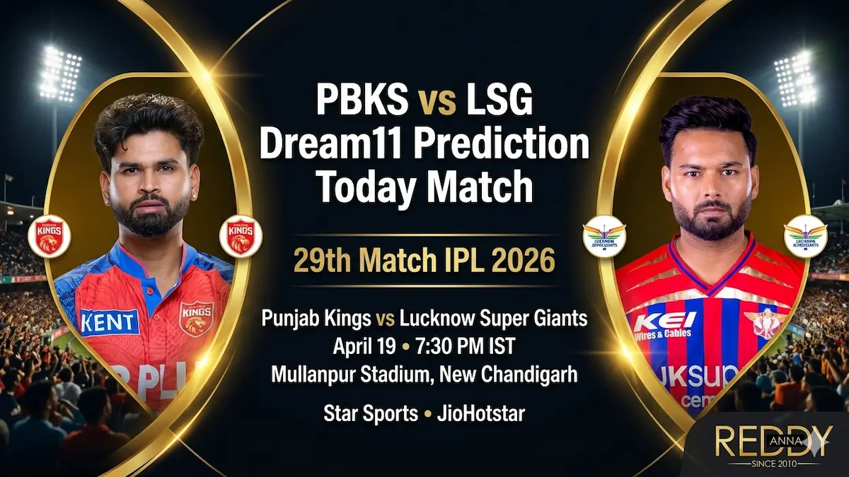 PBKS vs LSG Dream11 Prediction Today Match 29th IPL 2026
