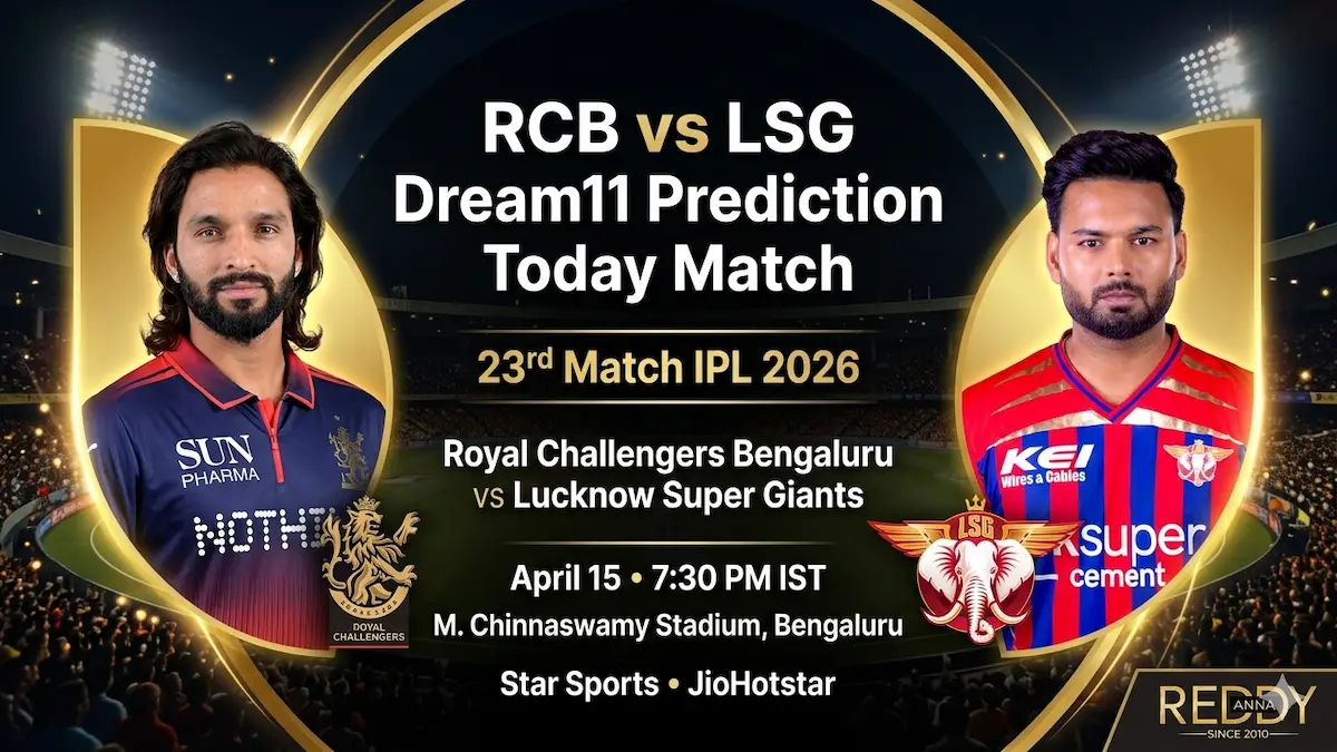 RCB vs LSG Dream11 Prediction Today Match 23rd IPL 2026