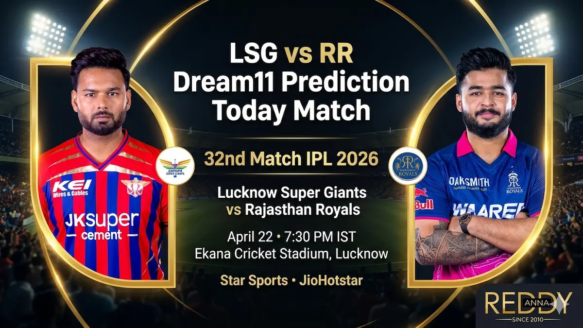 LSG vs RR Dream11 Prediction Today Match 32nd IPL 2026