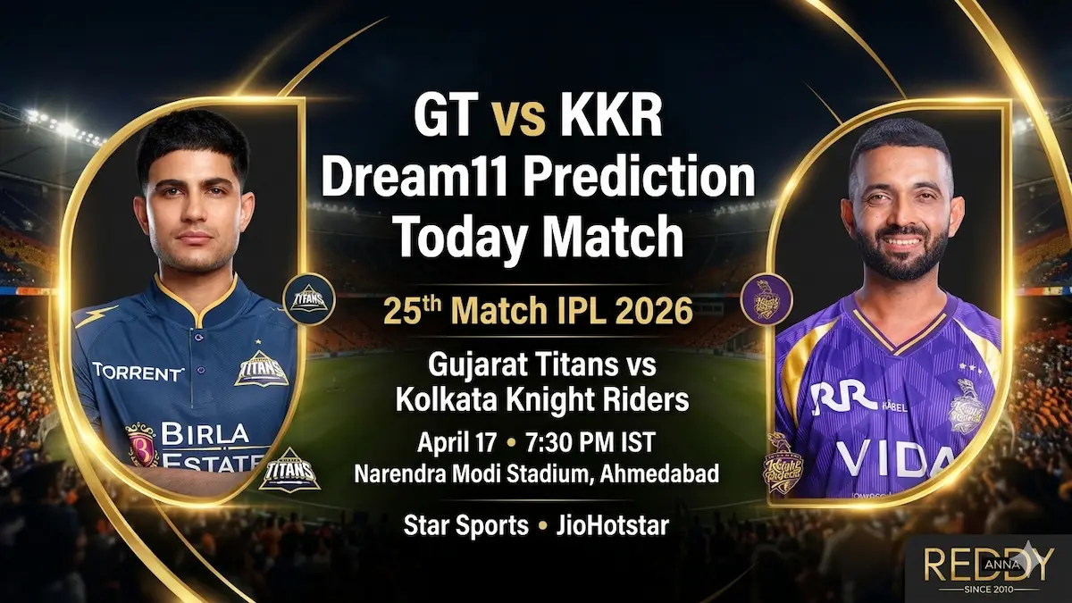 GT vs KKR Dream11 Prediction Today Match 25th IPL 2026