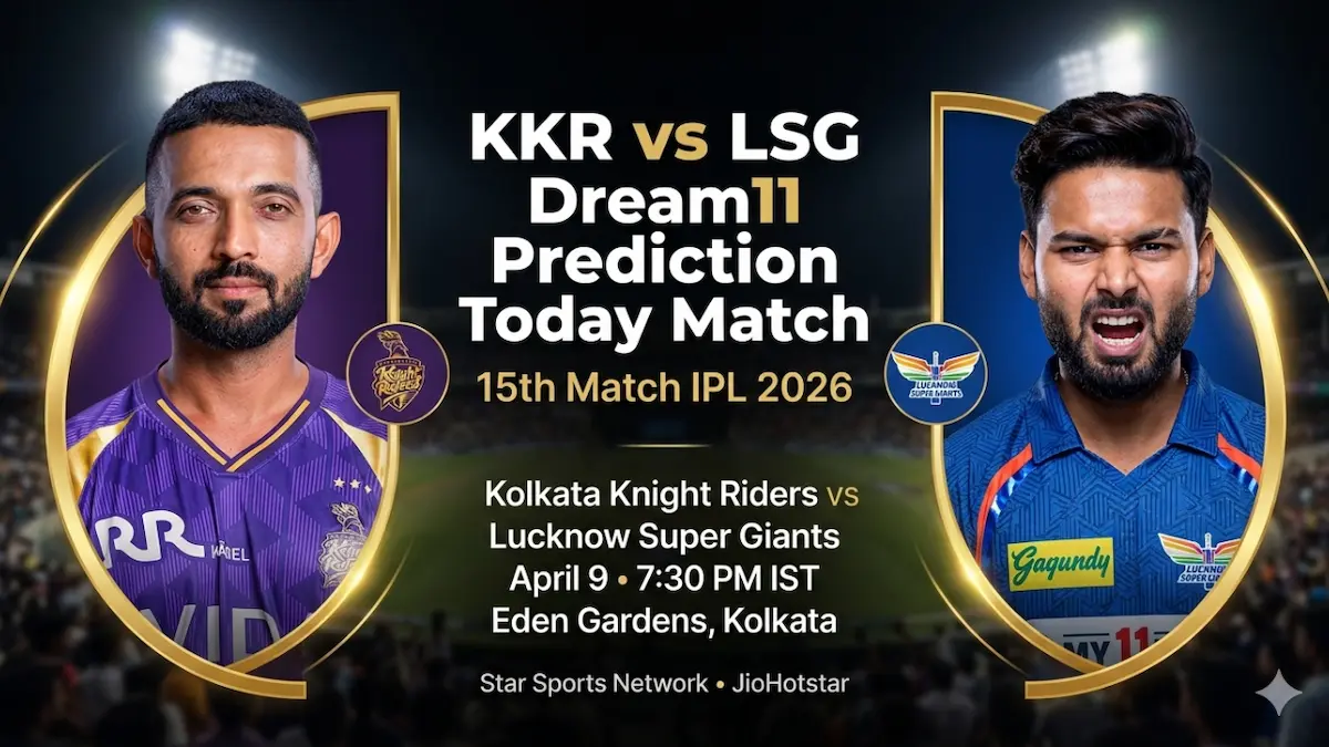 KKR vs LSG Dream11 Prediction Today Match 15th IPL 2026