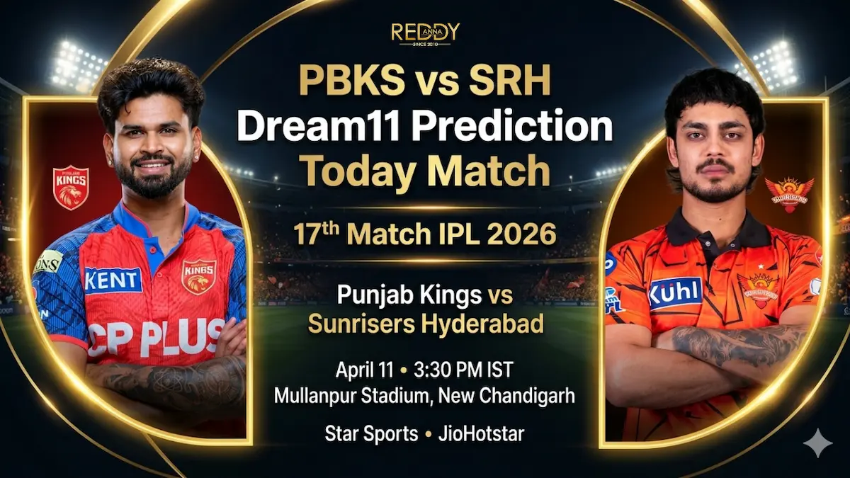 PBKS vs SRH Dream11 Prediction Today Match 17th IPL 2026