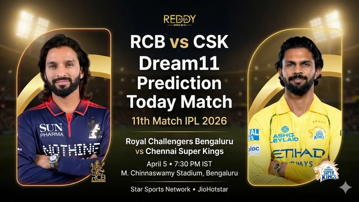 RCB vs CSK Dream11 Prediction Today Match 11th IPL 2026