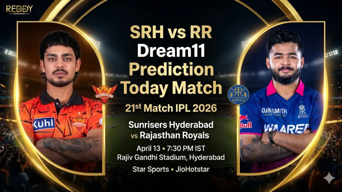 SRH vs RR Dream11 Prediction Today Match 21st IPL 2026